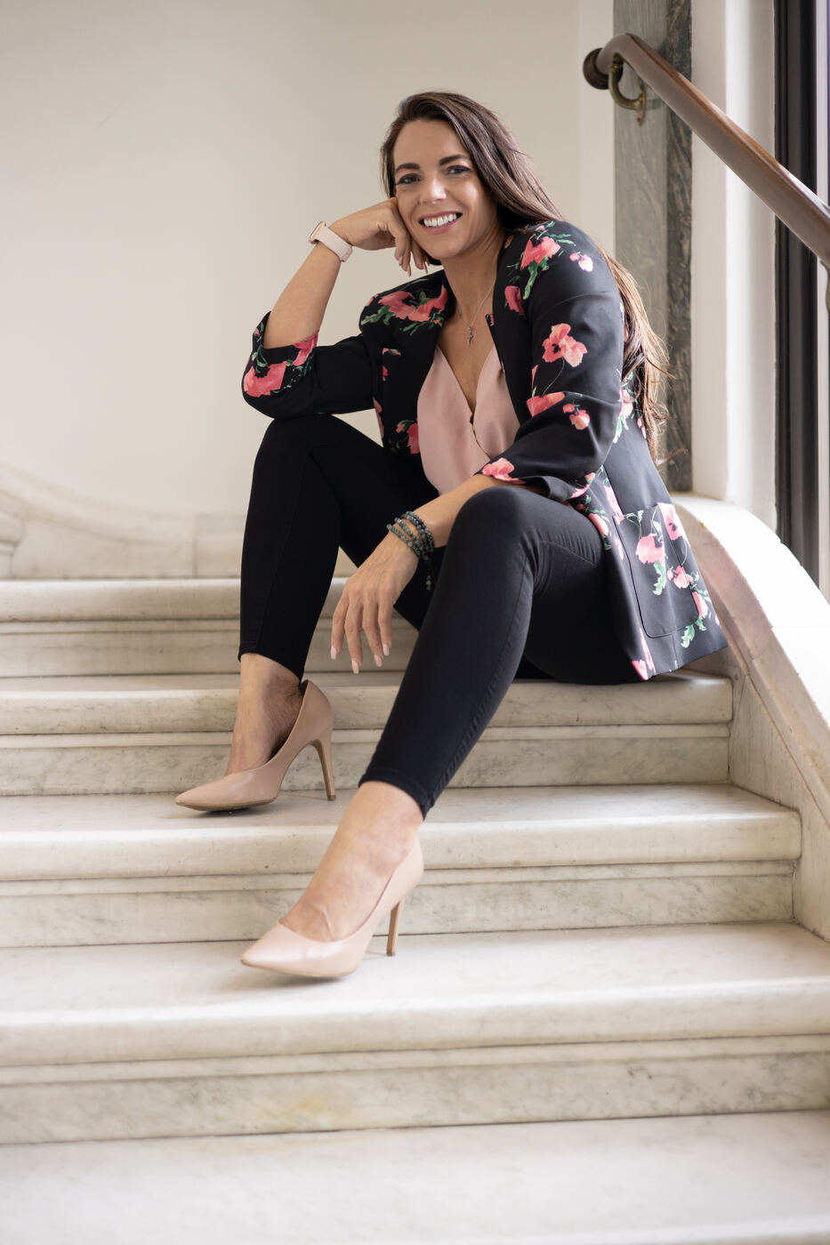 Floral Blazer, Marble